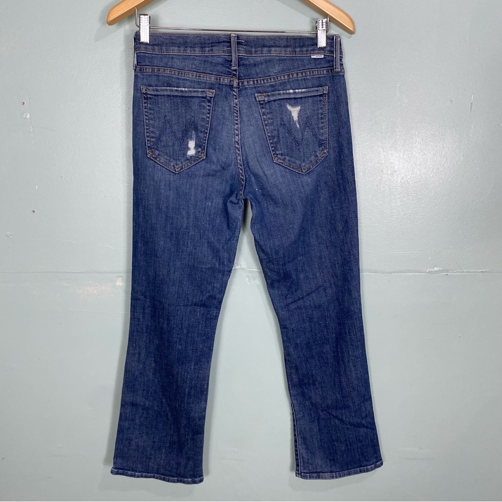 MOTHER Cropped Distressed Blue Jeans - Picture 4 of 8